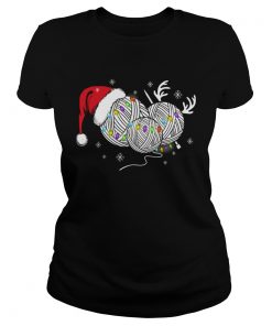 Crochet Spirits Christmas With Deer And Santa Hat T Classic Ladies