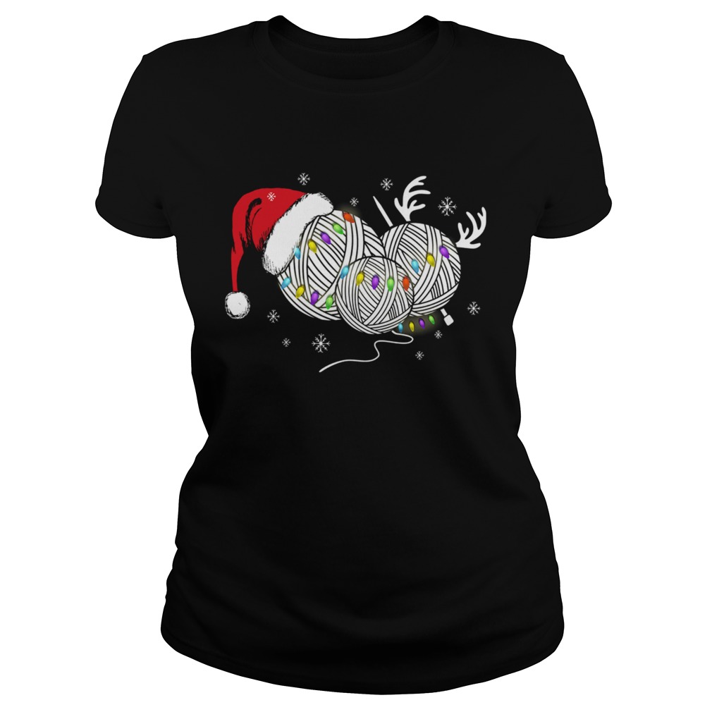 Crochet Spirits Christmas With Deer And Santa Hat T Classic Ladies