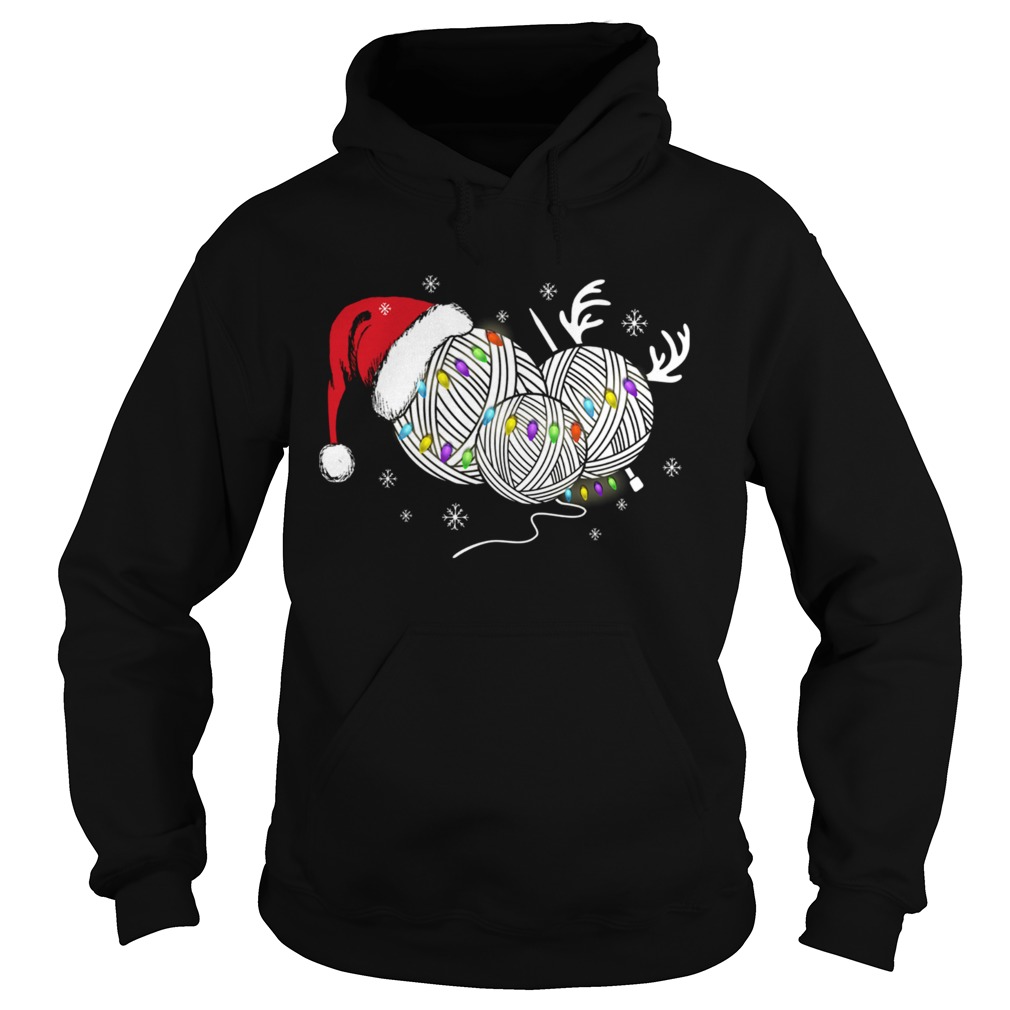 Crochet Spirits Christmas With Deer And Santa Hat T Hoodie