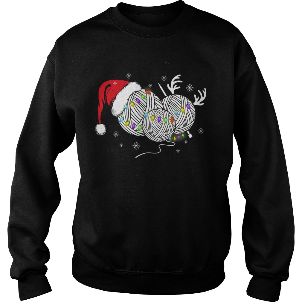 Crochet Spirits Christmas With Deer And Santa Hat T Sweatshirt