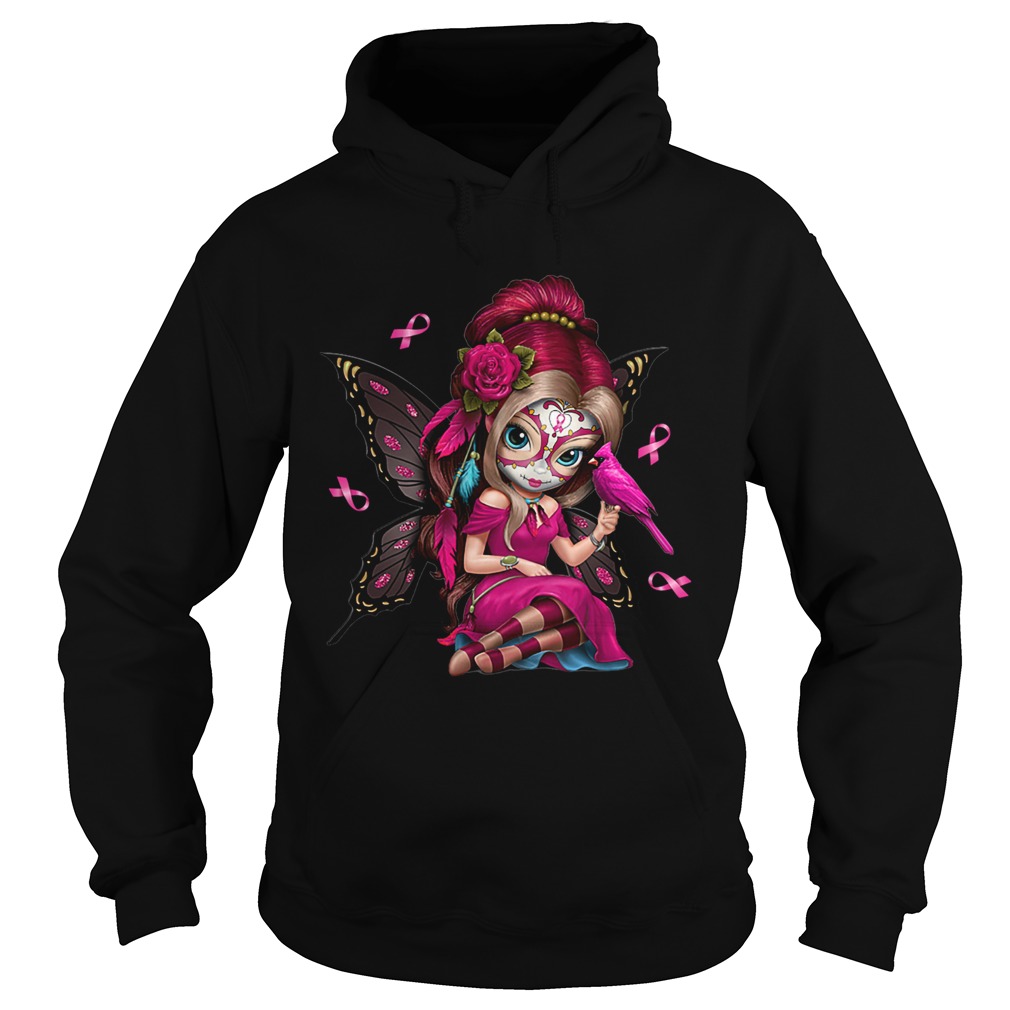 Cute Breast Cancer Girl Sugar Skull Costume Halloween TShirt Hoodie