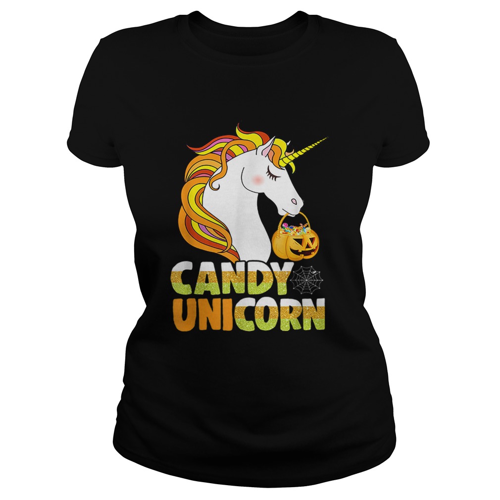 Cute Candy Corn Unicorn Halloween Girls Outfit Classic Ladies