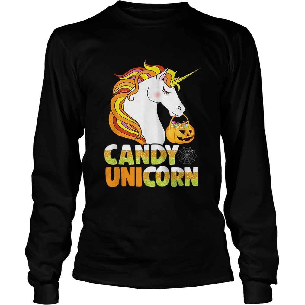 Cute Candy Corn Unicorn Halloween Girls Outfit LongSleeve