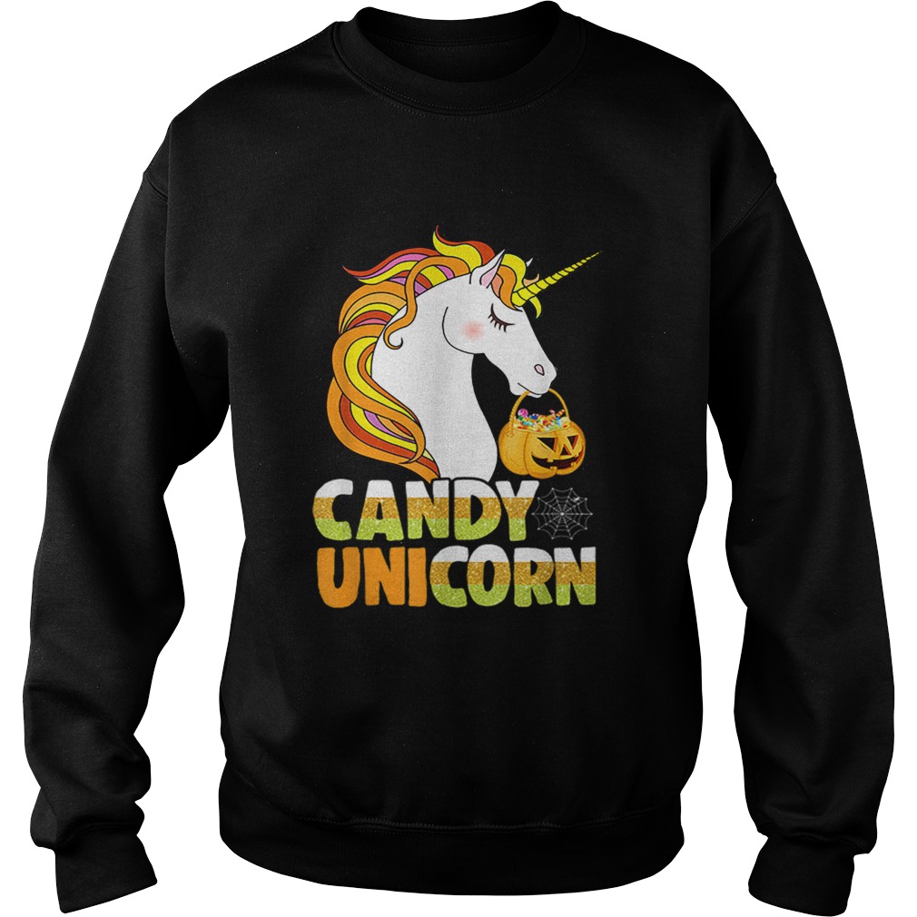 Cute Candy Corn Unicorn Halloween Girls Outfit Sweatshirt