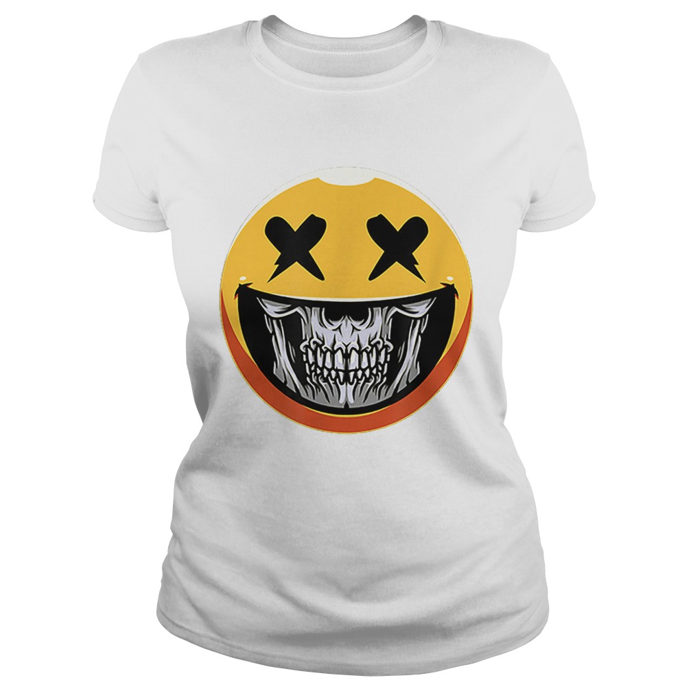 Cute Scary Halloween Smiley Skull Costume Emojis Gift Classic Ladies