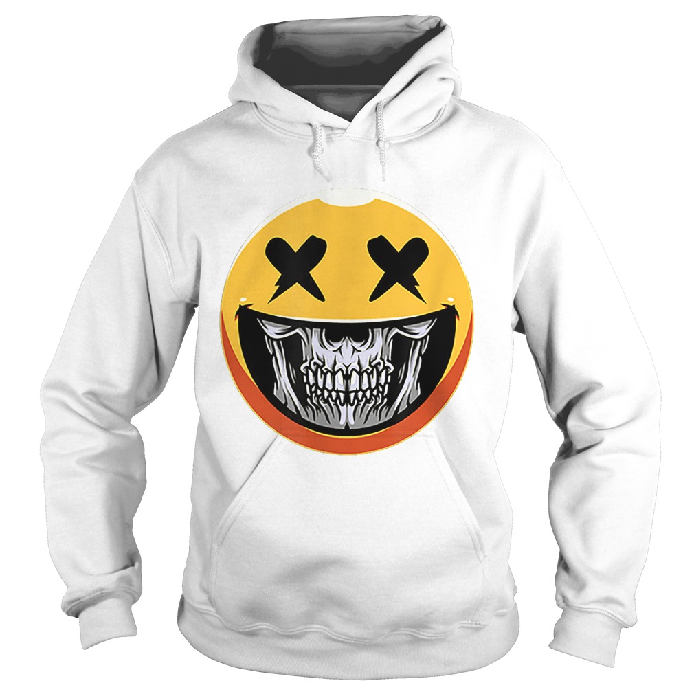 Cute Scary Halloween Smiley Skull Costume Emojis Gift Hoodie