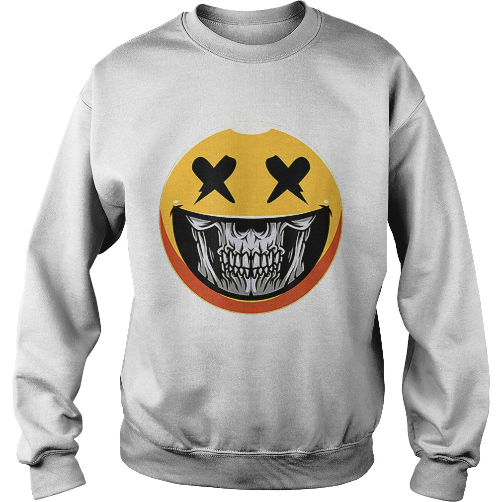 Cute Scary Halloween Smiley Skull Costume Emojis Gift Sweatshirt