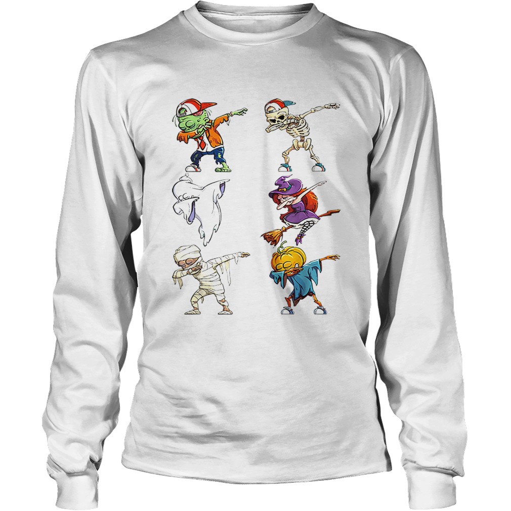 Dabbing Halloween Costume Zombie Boo Witch Skeleton LongSleeve