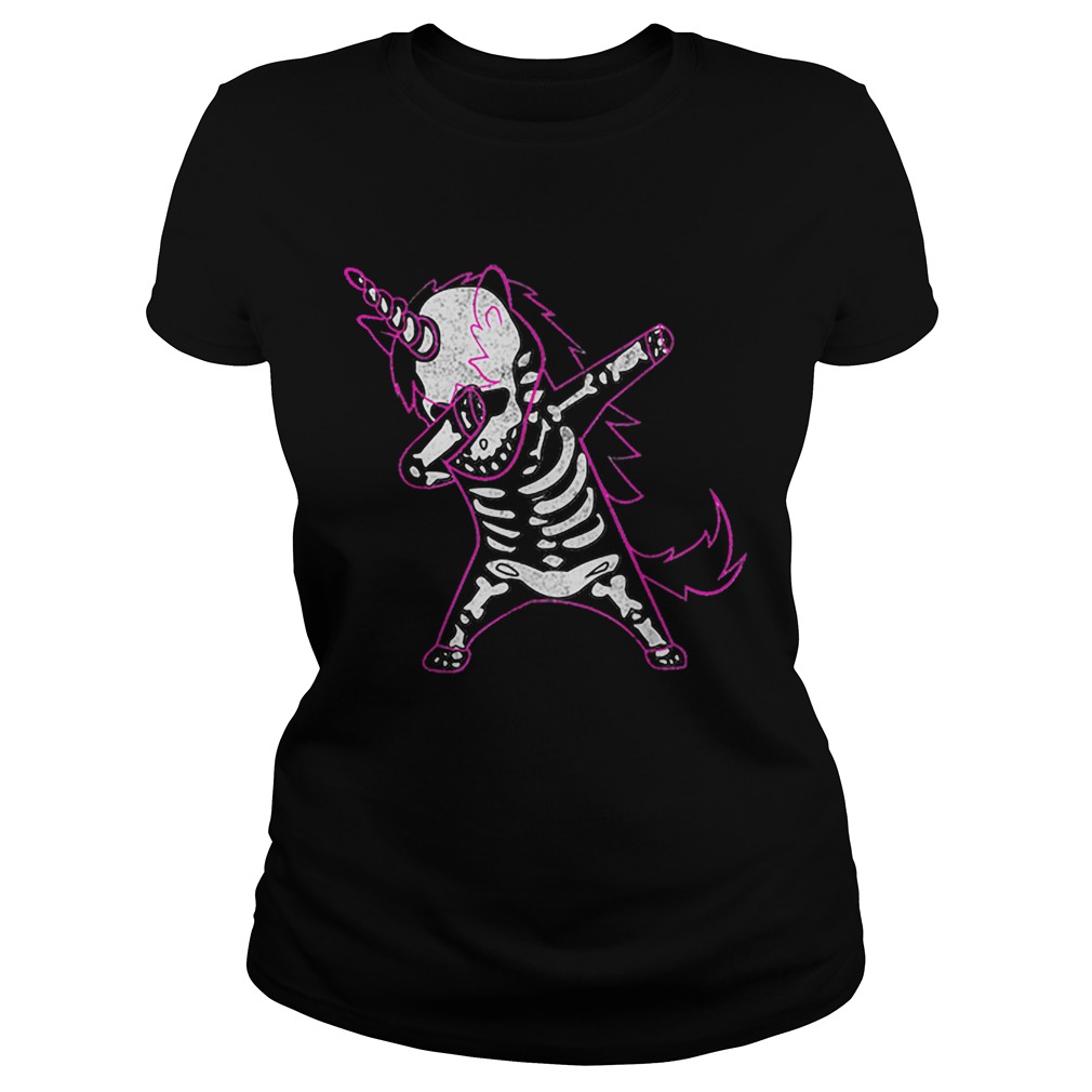 Dabbing Unicorn Skeleton Halloween Costume Men Women Gift Classic Ladies