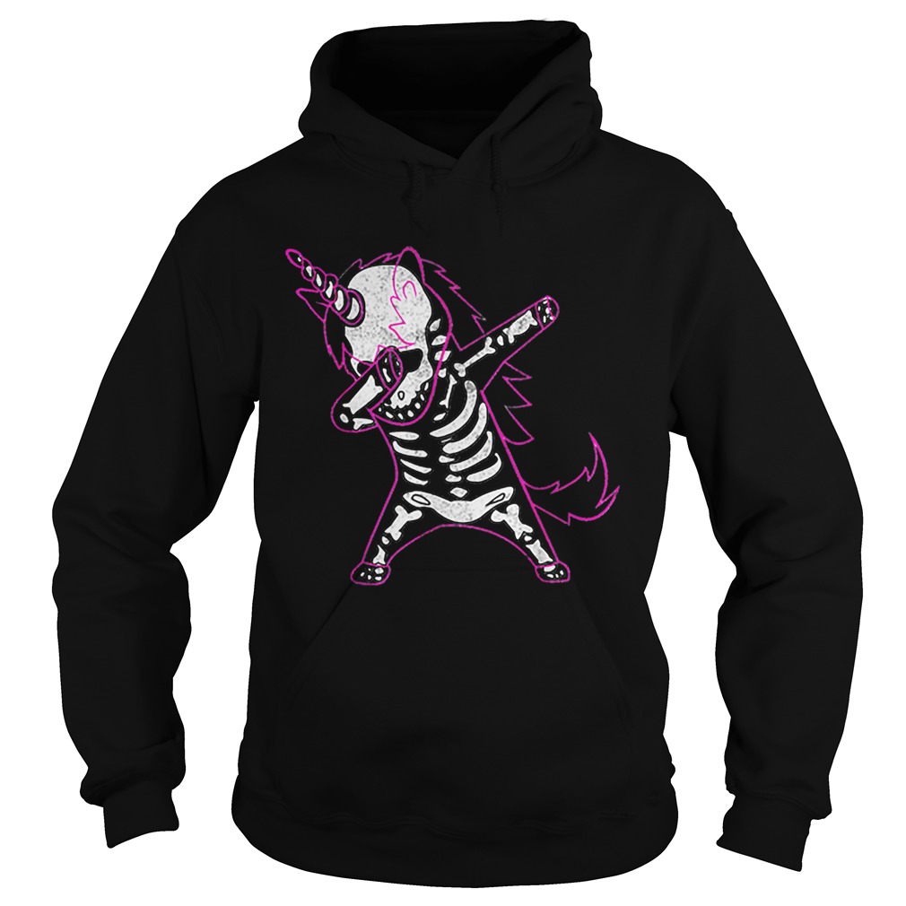 Dabbing Unicorn Skeleton Halloween Costume Men Women Gift Hoodie