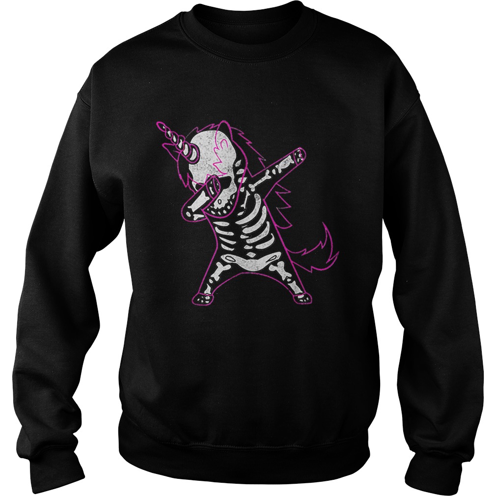 Dabbing Unicorn Skeleton Halloween Costume Men Women Gift Sweatshirt