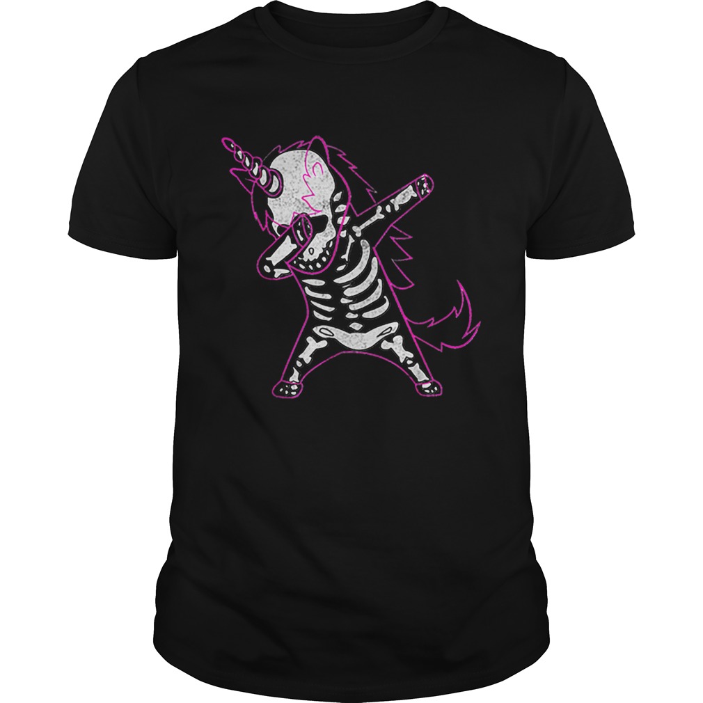 Dabbing Unicorn Skeleton Halloween Costume Men Women Gift shirt