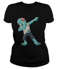 Dabbing Zombie Halloween Shirt Classic Ladies