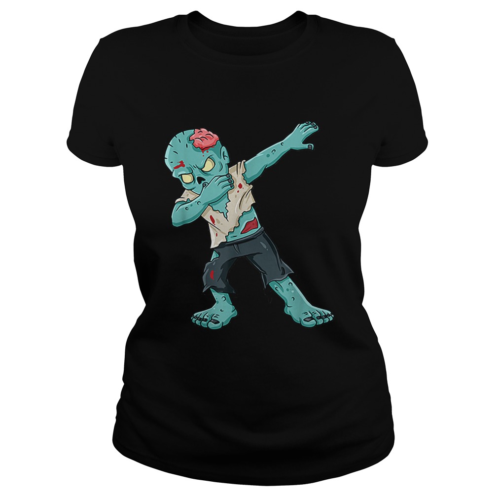 Dabbing Zombie Halloween Shirt Classic Ladies