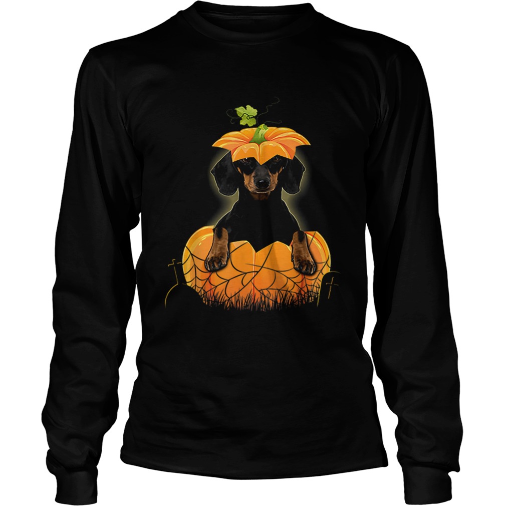 Dachshund Pumpkin Halloween For Men Woman LongSleeve