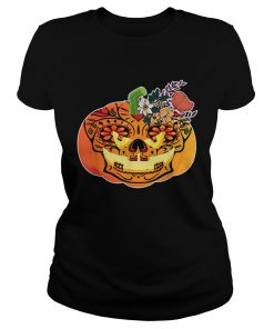 Day of the Dead Sugar skull in Pumpkin Halloween  Classic Ladies