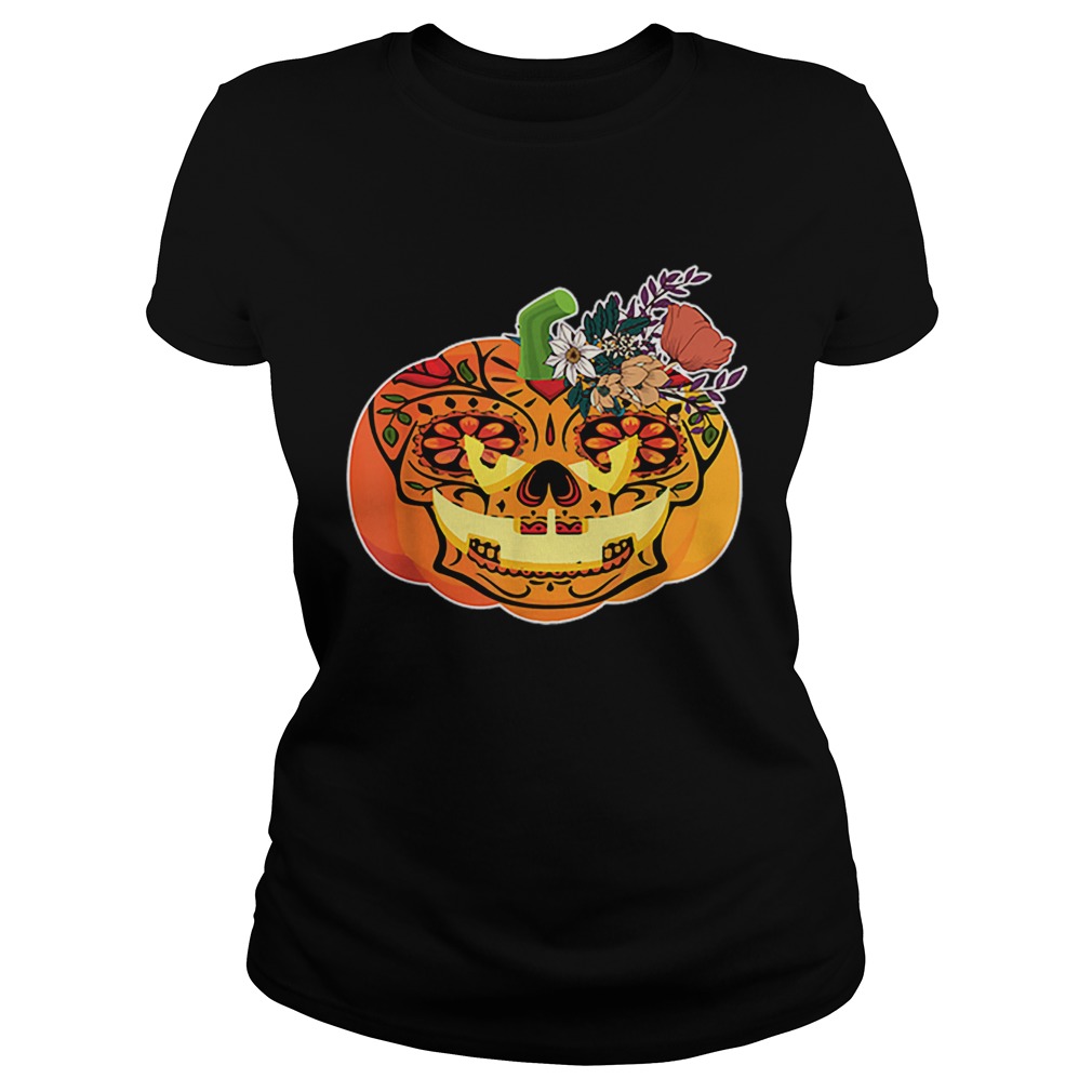 Day of the Dead Sugar skull in Pumpkin Halloween Classic Ladies