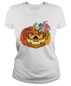 Day of the Dead Sugar skull in Pumpkin Halloween  Classic Ladies