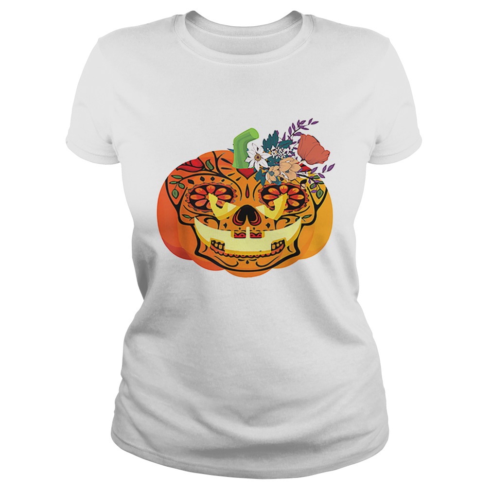 Day of the Dead Sugar skull in Pumpkin Halloween Classic Ladies