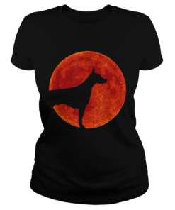 Doberman Dog Lover Red Moon Halloween  Classic Ladies