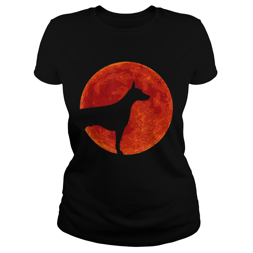 Doberman Dog Lover Red Moon Halloween Classic Ladies