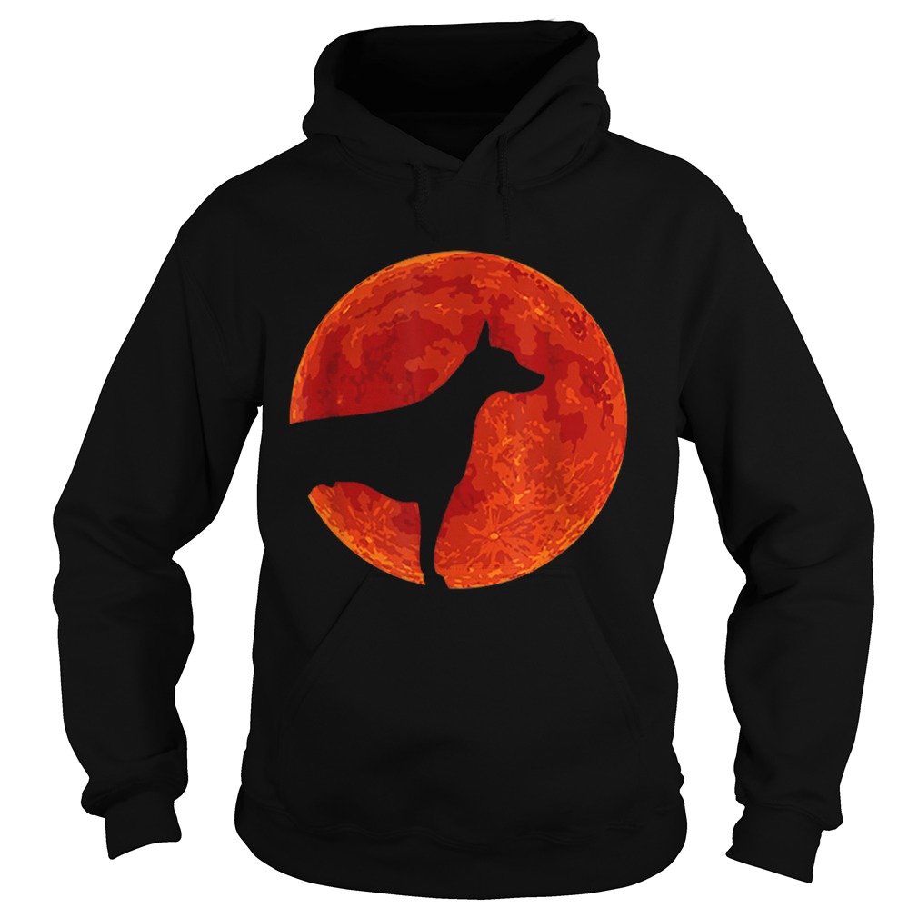 Doberman Dog Lover Red Moon Halloween Hoodie