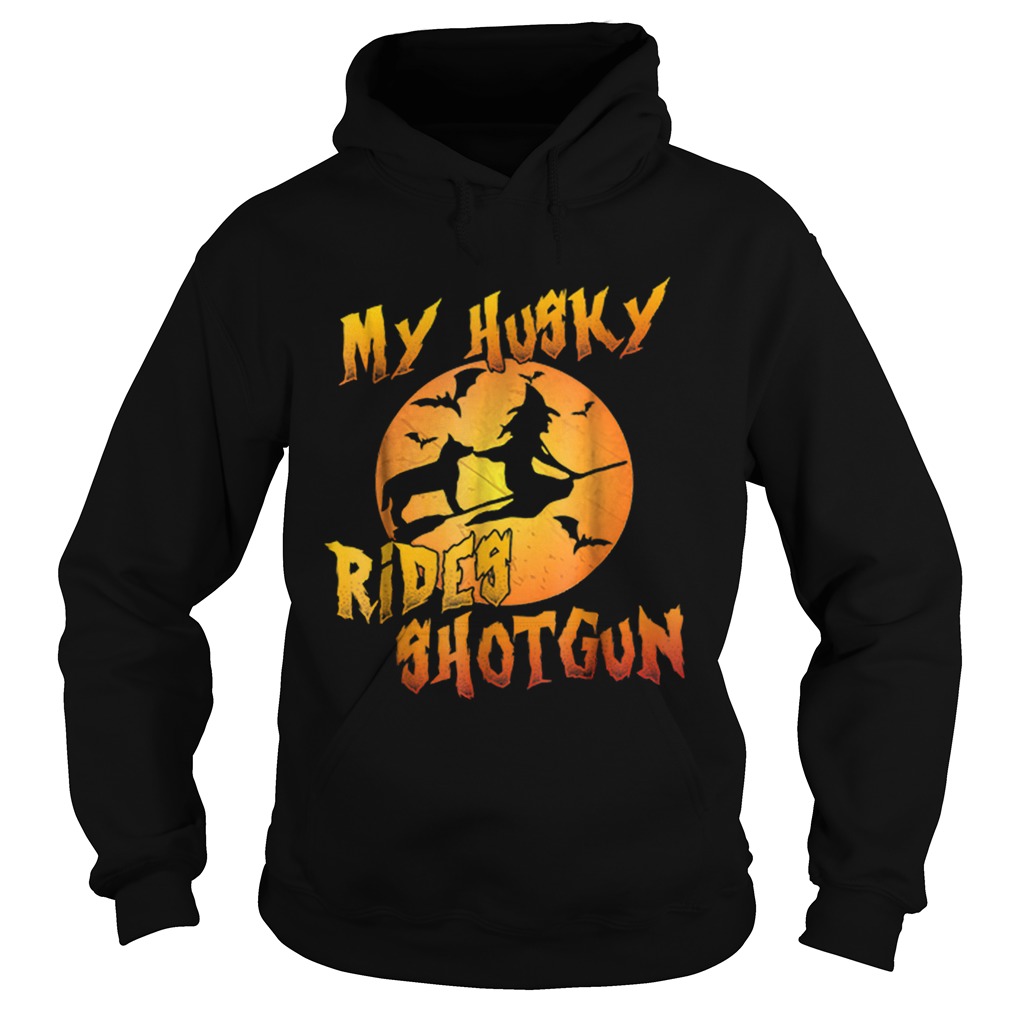 Dog HalloweenMy Husky Rides Shotgun Hoodie