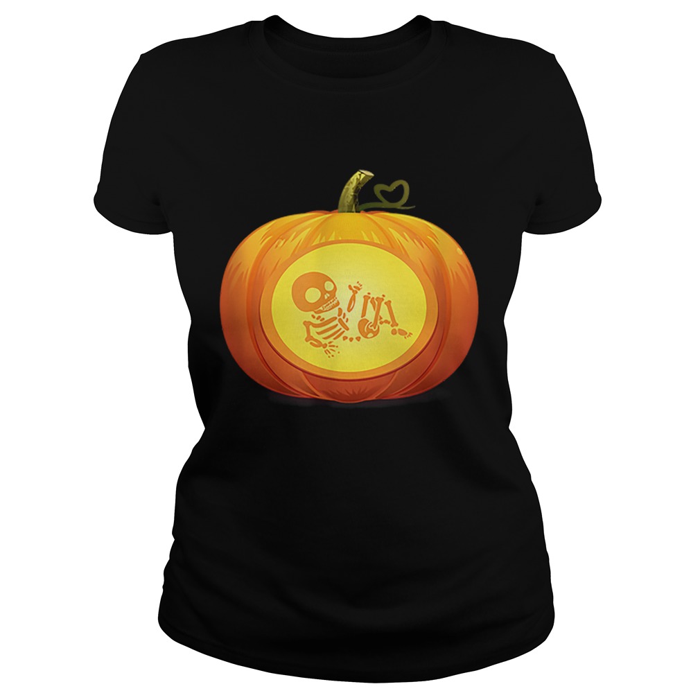 Dont Eat Pumpkin Seeds Baby Skeleton Pregnancy Halloween Classic Ladies