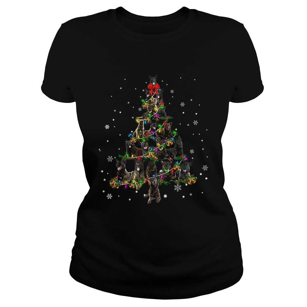 Dutch Shepherd Christmas Tree TShirt Classic Ladies