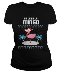 Fa La La Flamingo Ugly Christmas TShirt Classic Ladies