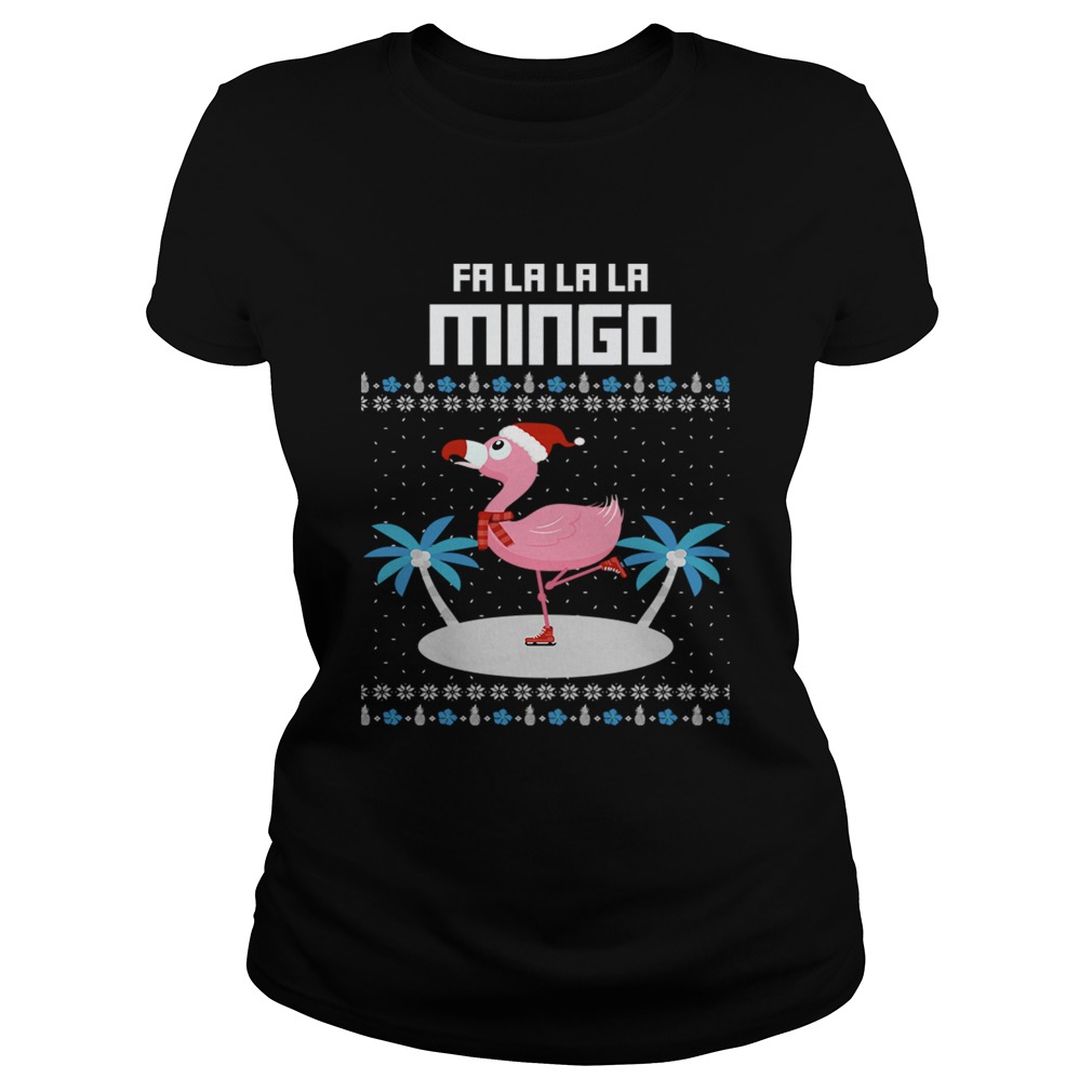 Fa La La Flamingo Ugly Christmas TShirt Classic Ladies