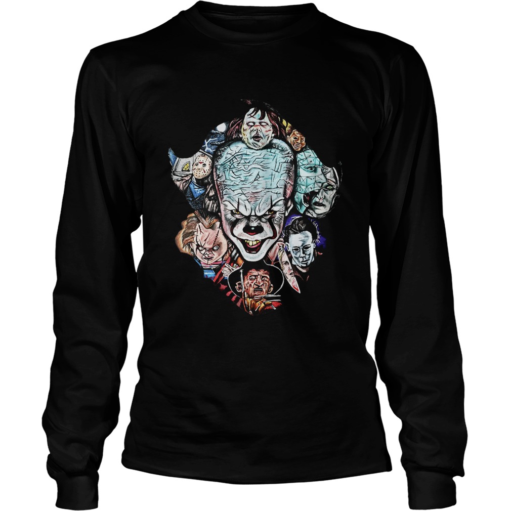 Face of Pennywise mashup Horror Character LongSleeve