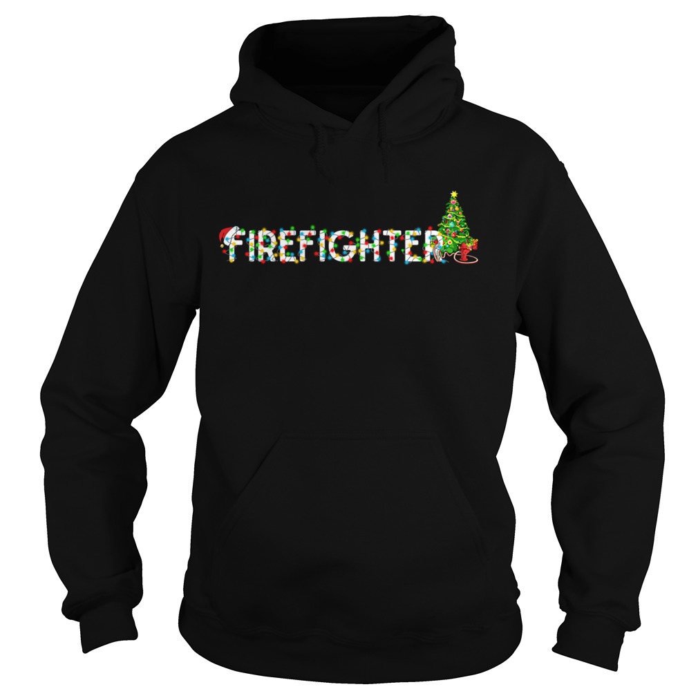 Firefighter Christmas Tree Santa Claus Gift TShirt Hoodie