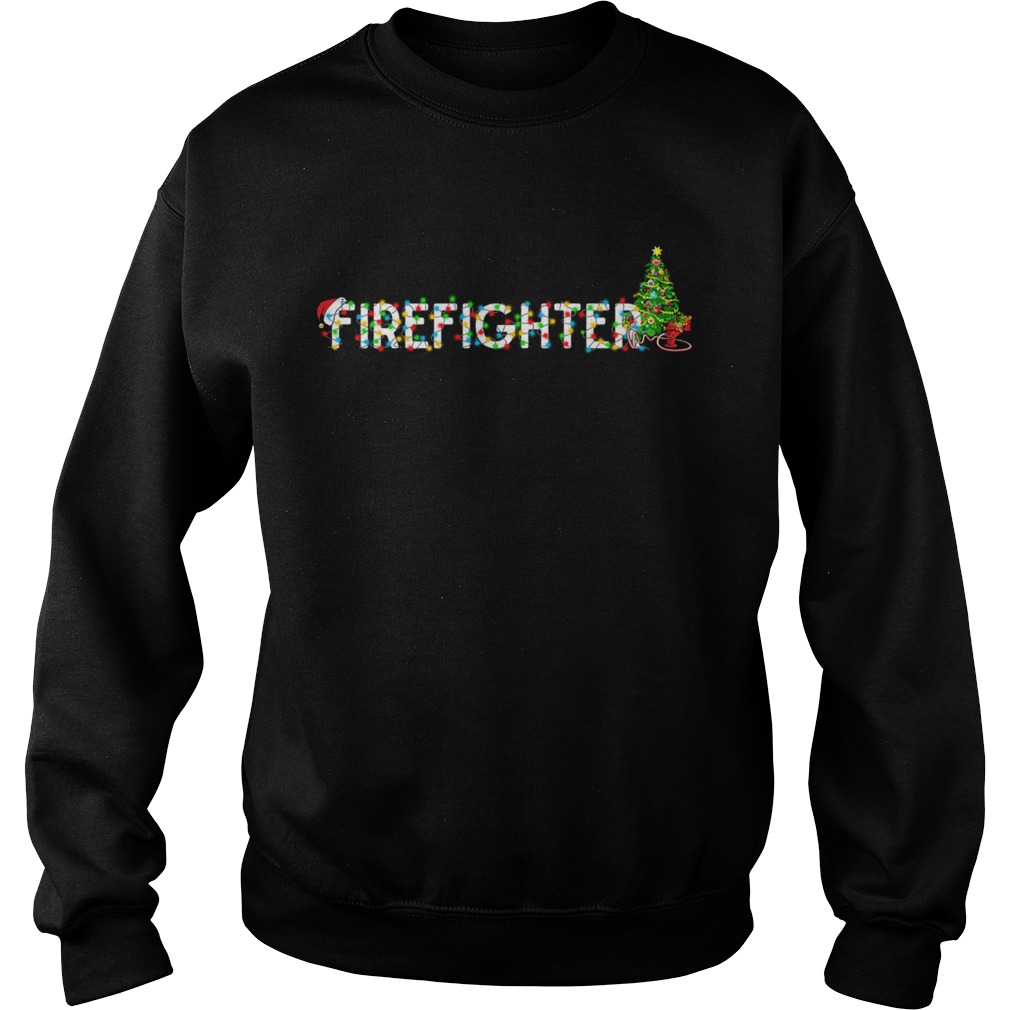 Firefighter Christmas Tree Santa Claus Gift TShirt Sweatshirt