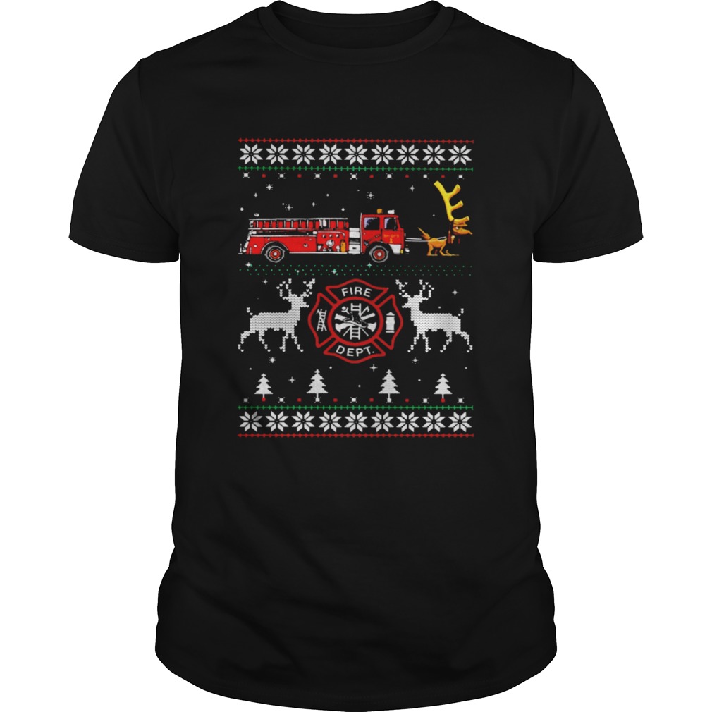 Firefighter fire dept Ugly Christmas shirt