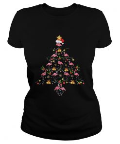 Flamingo Christmas Tree Shirt Classic Ladies