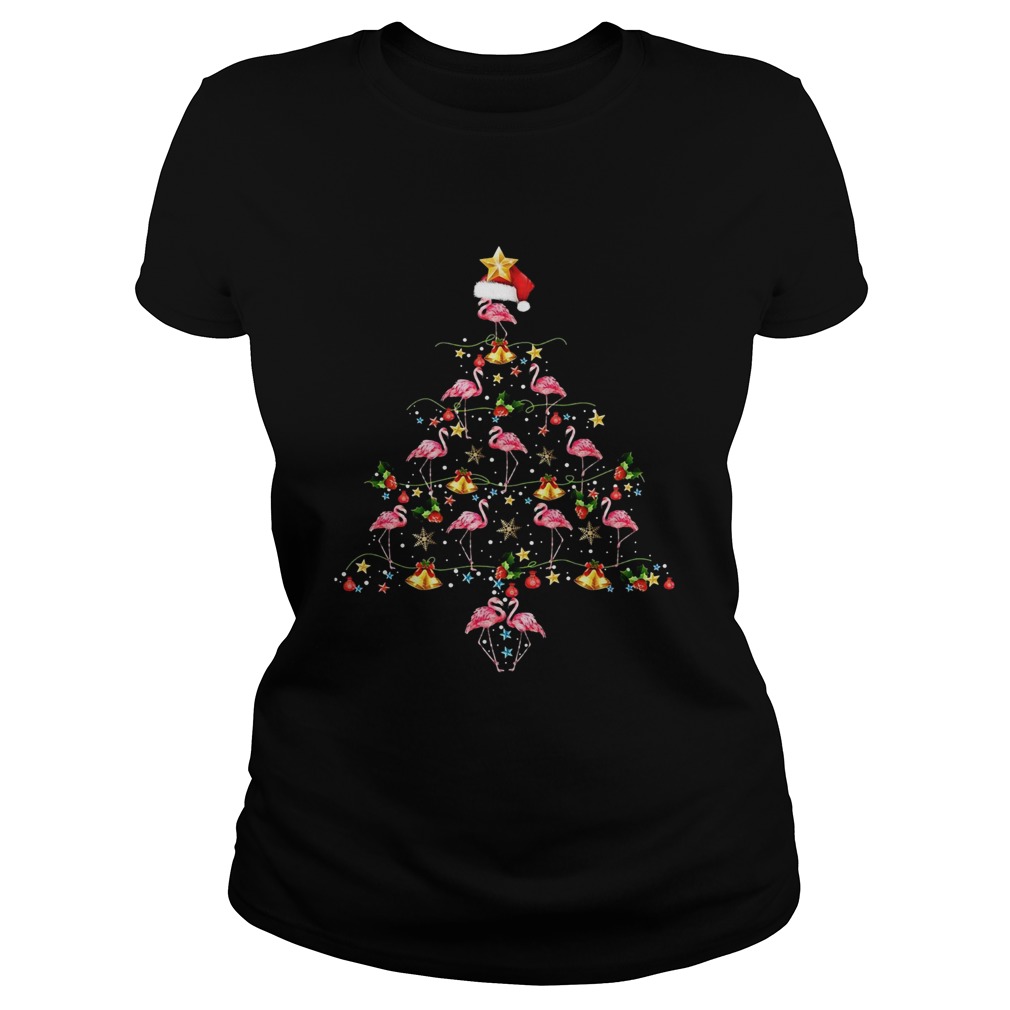 Flamingo Christmas Tree Shirt Classic Ladies