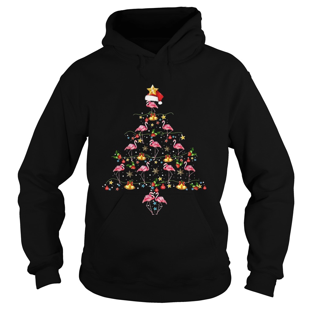 Flamingo Christmas Tree Shirt Hoodie