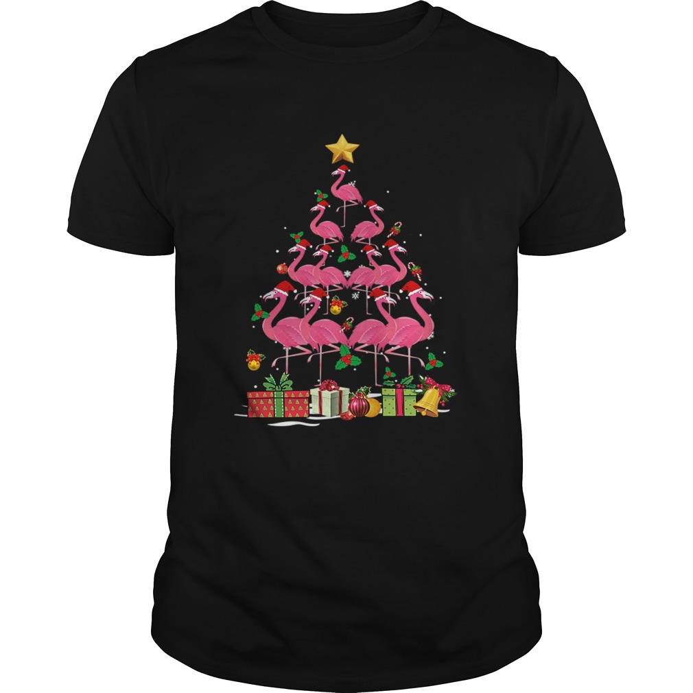 Flamingo Tree Ugly Christmas Funny TShirt