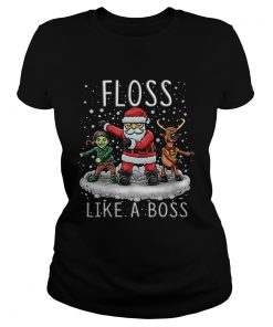 Floss Like A Boss Santa Floss Funny Christmas T Shirt Classic Ladies