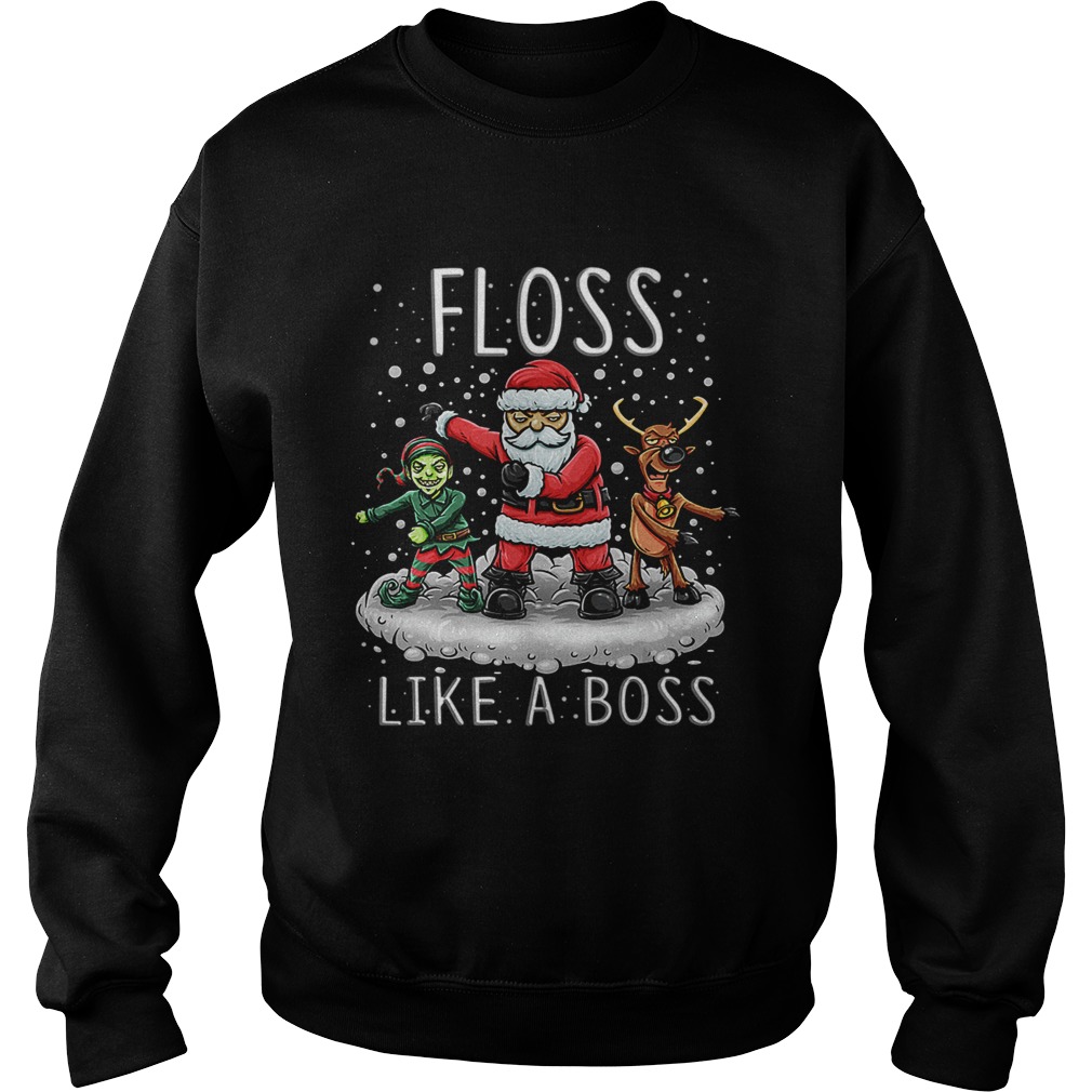 Floss Like A Boss Santa Floss Funny Christmas T Shirt Sweatshirt