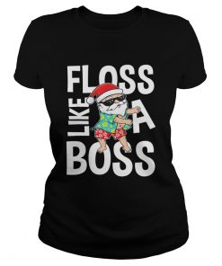 Floss Like A Boss Santa Flossing Summer TShirt Classic Ladies