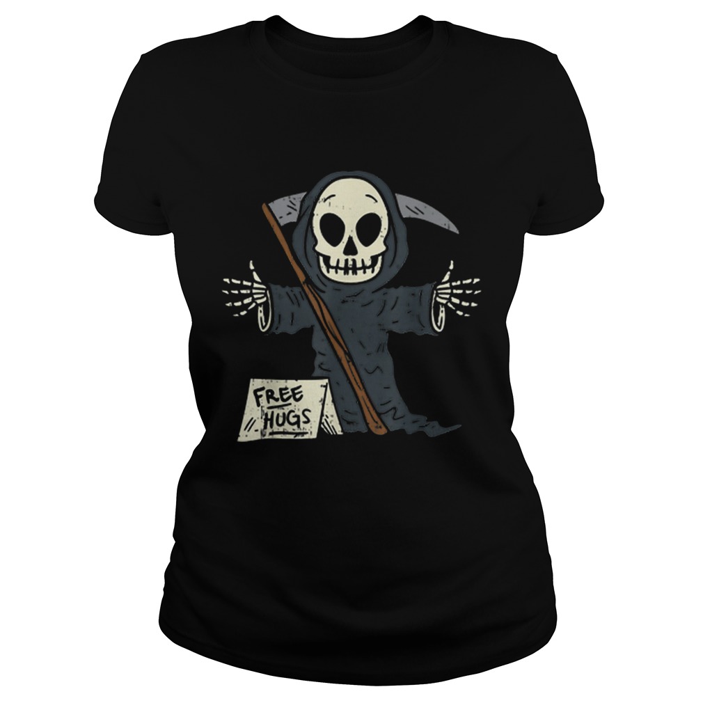 Free Hugs Grim Reaper Scary Funny Halloween Costume Classic Ladies