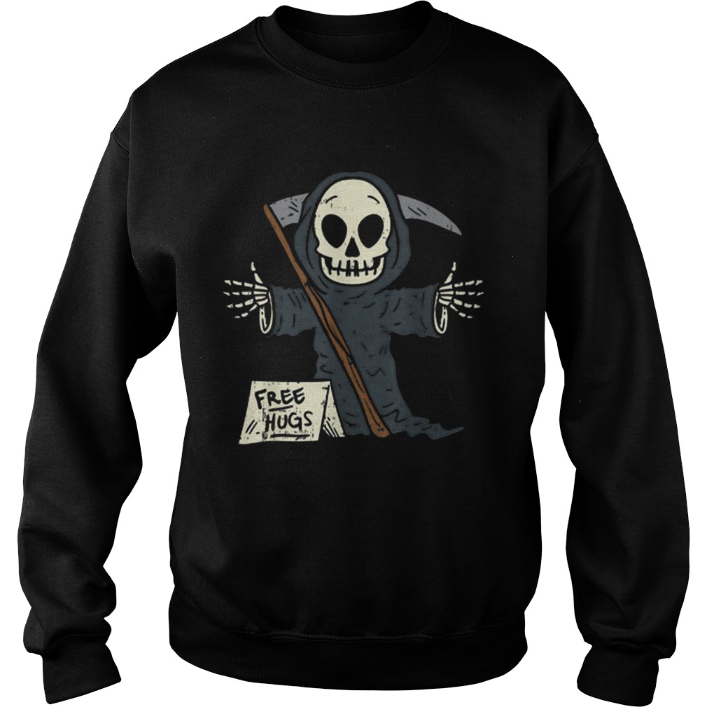 Free Hugs Grim Reaper Scary Funny Halloween Costume Sweatshirt