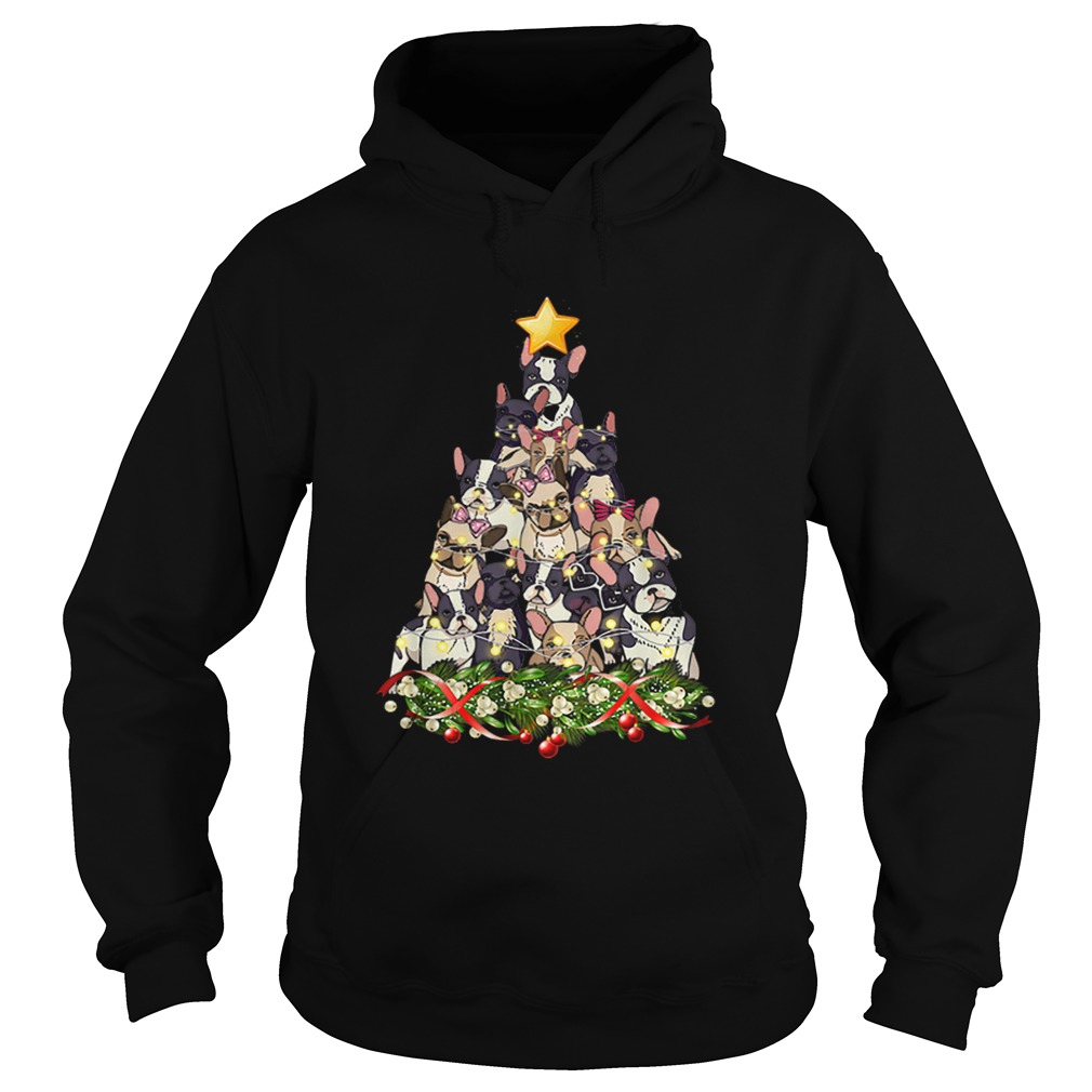 French Bulldog Dog Christmas Light Decor Christmas Tree Hoodie