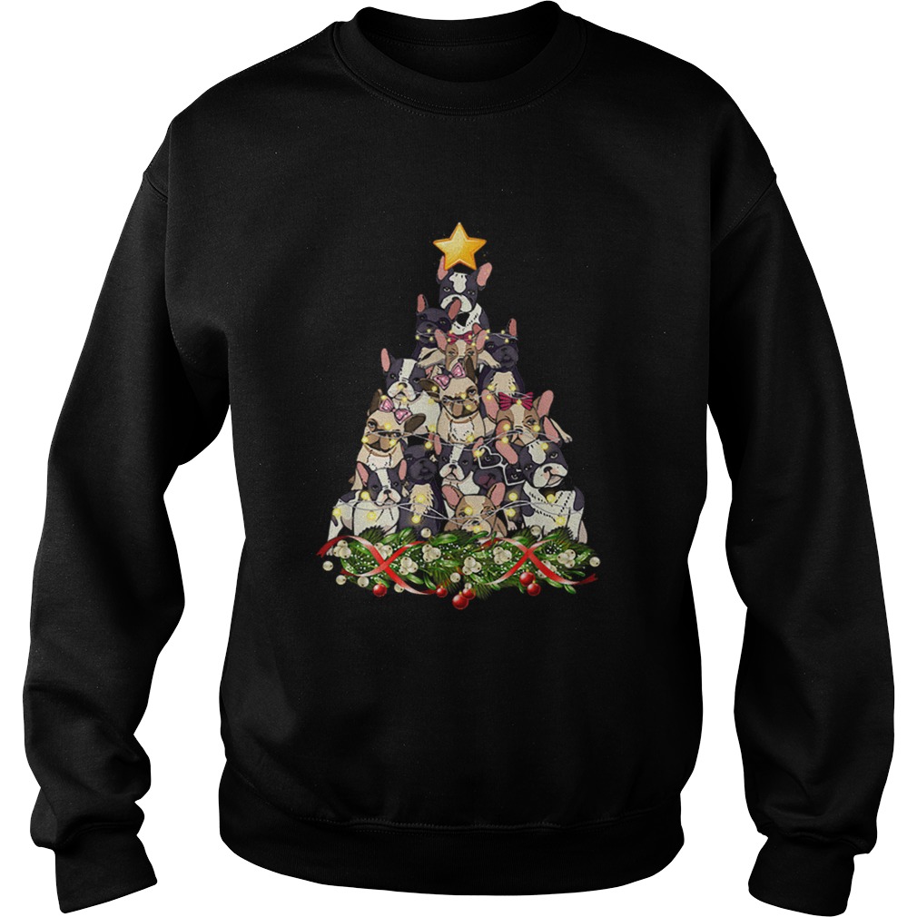 French Bulldog Dog Christmas Light Decor Christmas Tree Sweatshirt