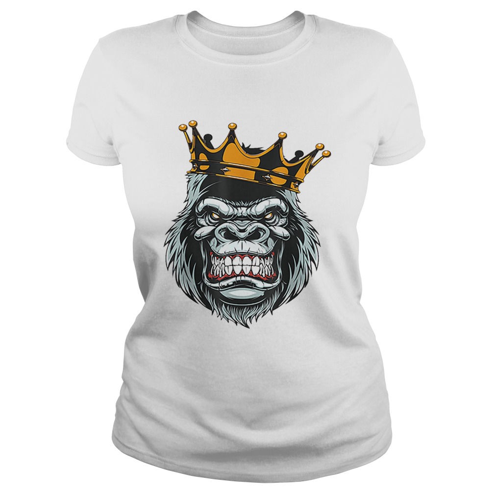 Funny Gorilla King ferocious gorilla on with crown Halloween Classic Ladies