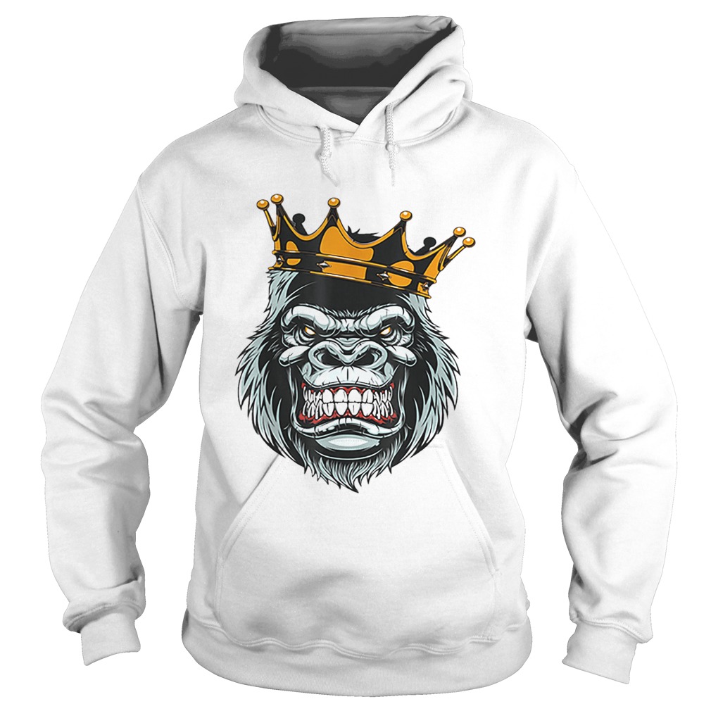 Funny Gorilla King ferocious gorilla on with crown Halloween Hoodie