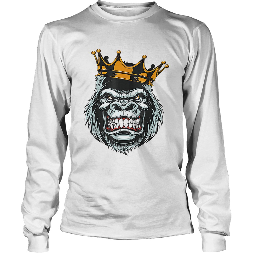 Funny Gorilla King ferocious gorilla on with crown Halloween LongSleeve