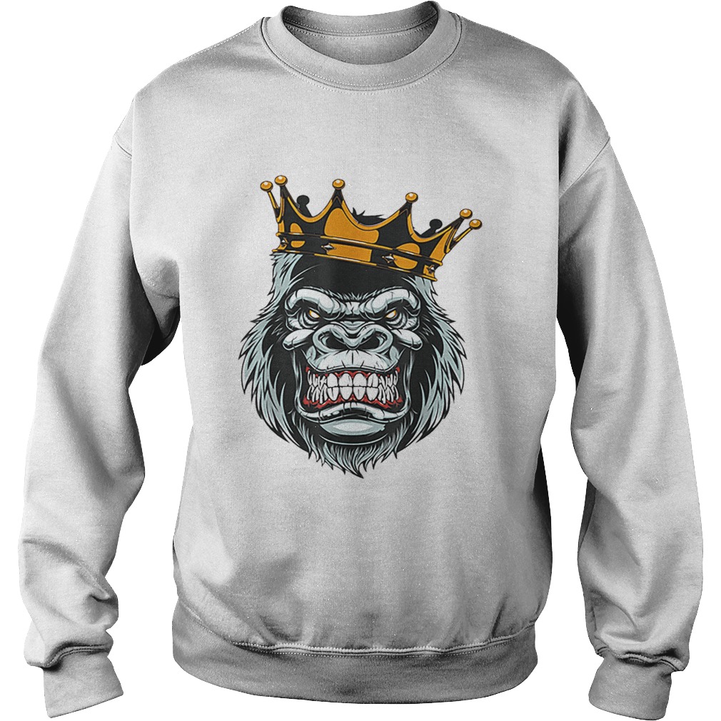 Funny Gorilla King ferocious gorilla on with crown Halloween Sweatshirt